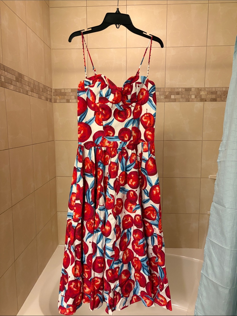 FARM Rio Red Cherry-Print Midi Dress - Picture 3 of 4